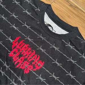 Lurking Class Sketchy Tank Barbwire All Over Print Emo Text Punk Scream NWOT XL